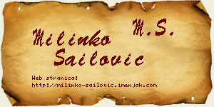 Milinko Sailović vizit kartica